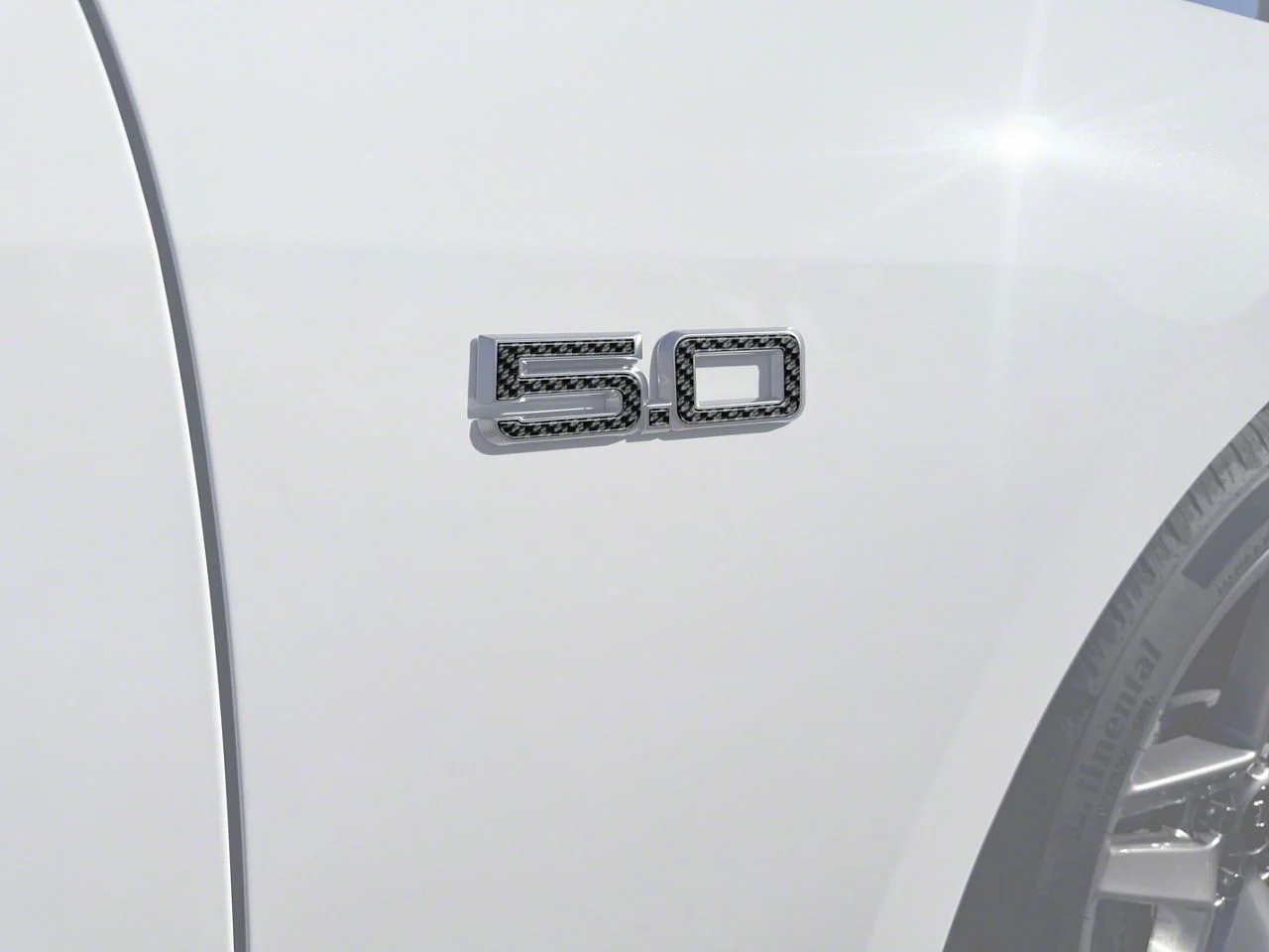 Side 5.0 Emblem Inserts; Forged Carbon Fiber (24-26 Mustang GT)
