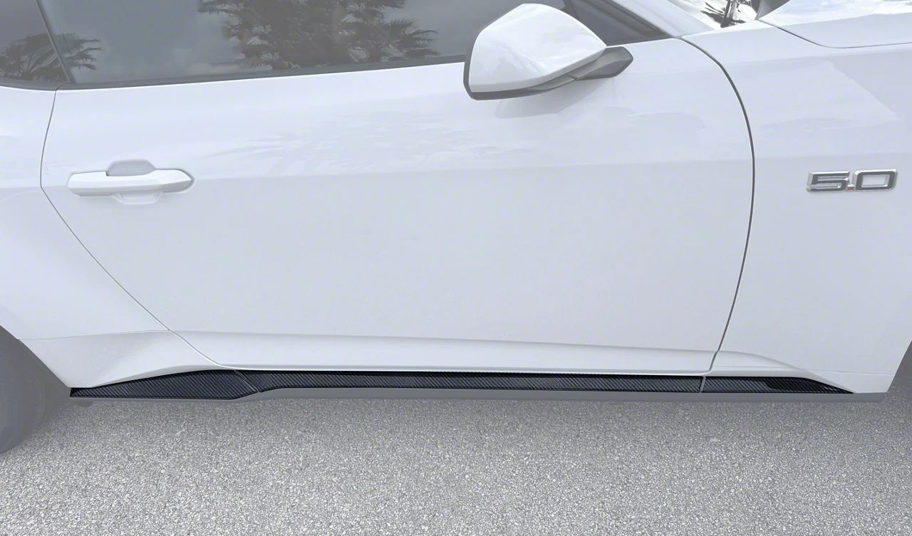 Side Skirt Accent Trim; Forged Carbon Fiber (24-26 Mustang)