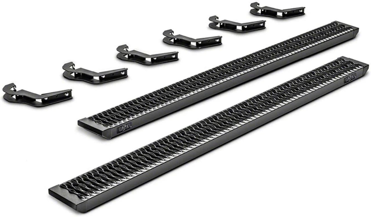 N-Fab Growler Fleet Sure Grip Running Boards; Textured Black (07-19 Sierra 3500 HD Crew Cab)