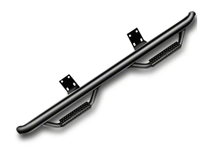 N-Fab Cab Length Nerf Side Step Bars; Textured Black (07-10 Sierra 3500 HD Extended Cab)
