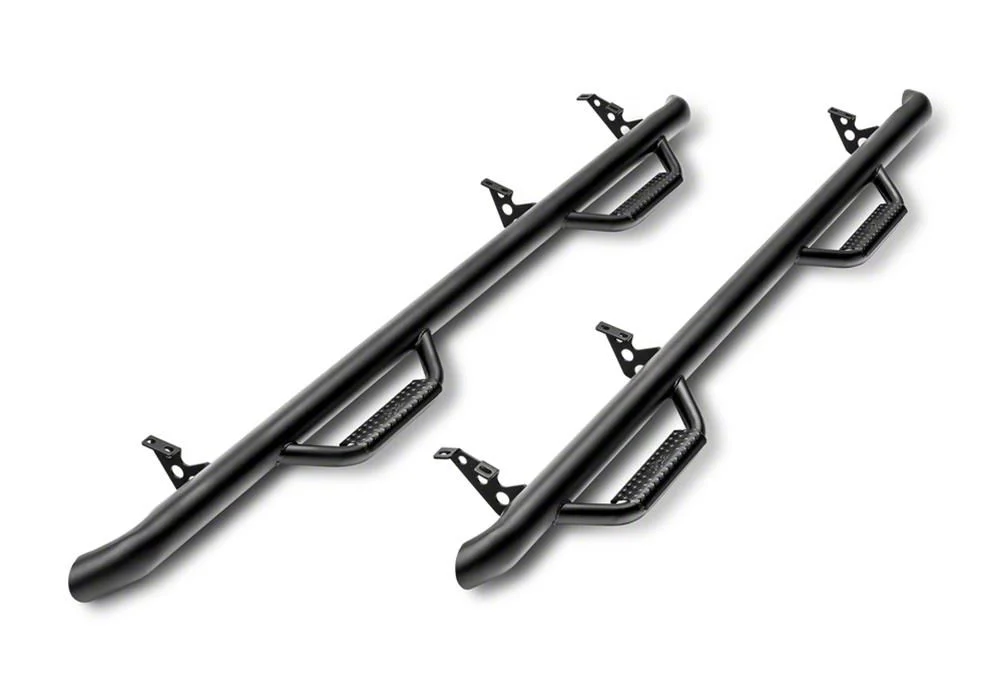 N-Fab Wheel 2 Wheel Bed Access Nerf Side Step Bars; Textured Black (15-18 Sierra 3500 HD Regular Cab w/ 8-Foot Long Box)