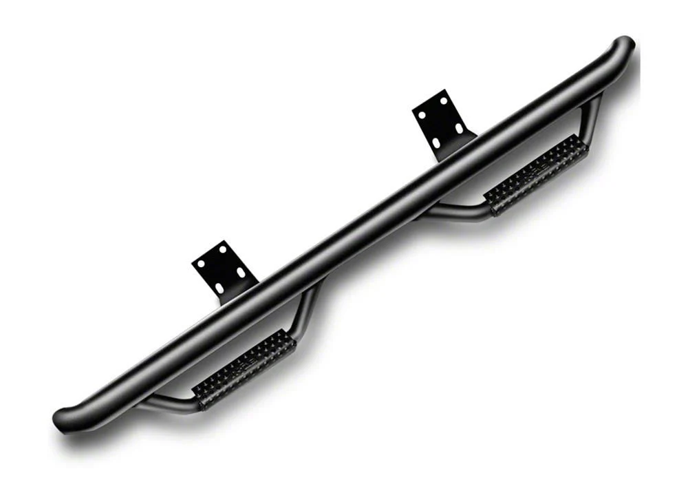 N-Fab Cab Length Nerf Side Step Bars; Textured Black (17-19 Sierra 3500 HD Crew Cab)