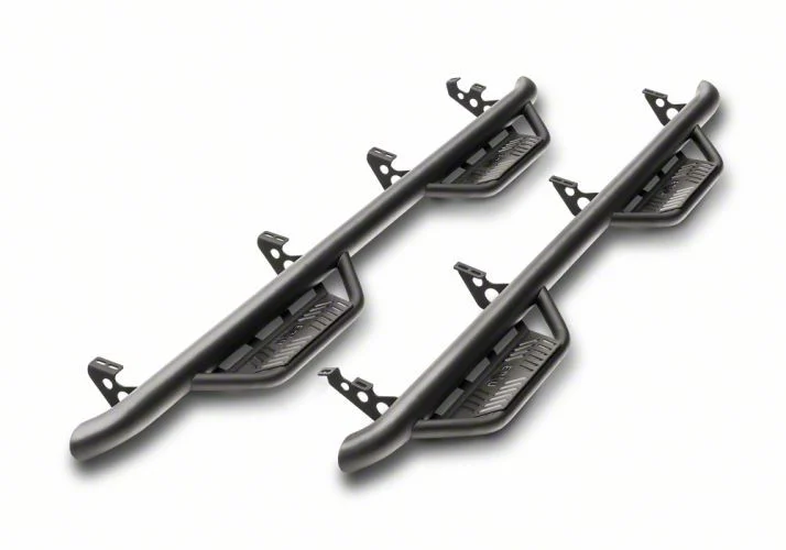 N-Fab Cab Length Podium Nerf Side Step Bars; Textured Black (07-14 Sierra 3500 HD Crew Cab)