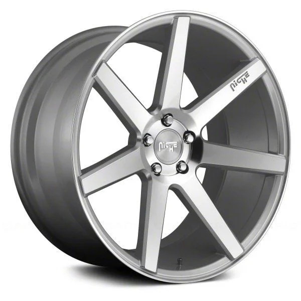 Niche Verona Gloss Silver Machined Wheel; Rear Only; 20x10; 40mm Offset (16-24 Camaro, Excluding ZL1)