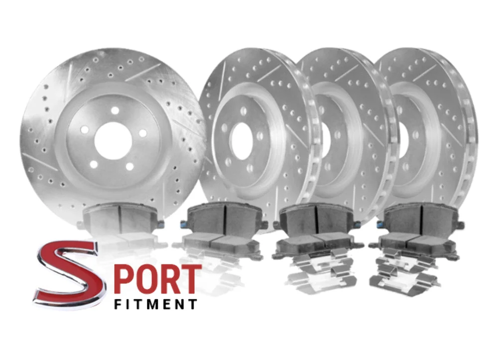 2014-2024 Infiniti Q50 Sport / 2017-2022 Infiniti Q60 Sport - STILLEN Cross Drilled & Slotted 1-Pc Rotors (Set of 4) - NIS91008