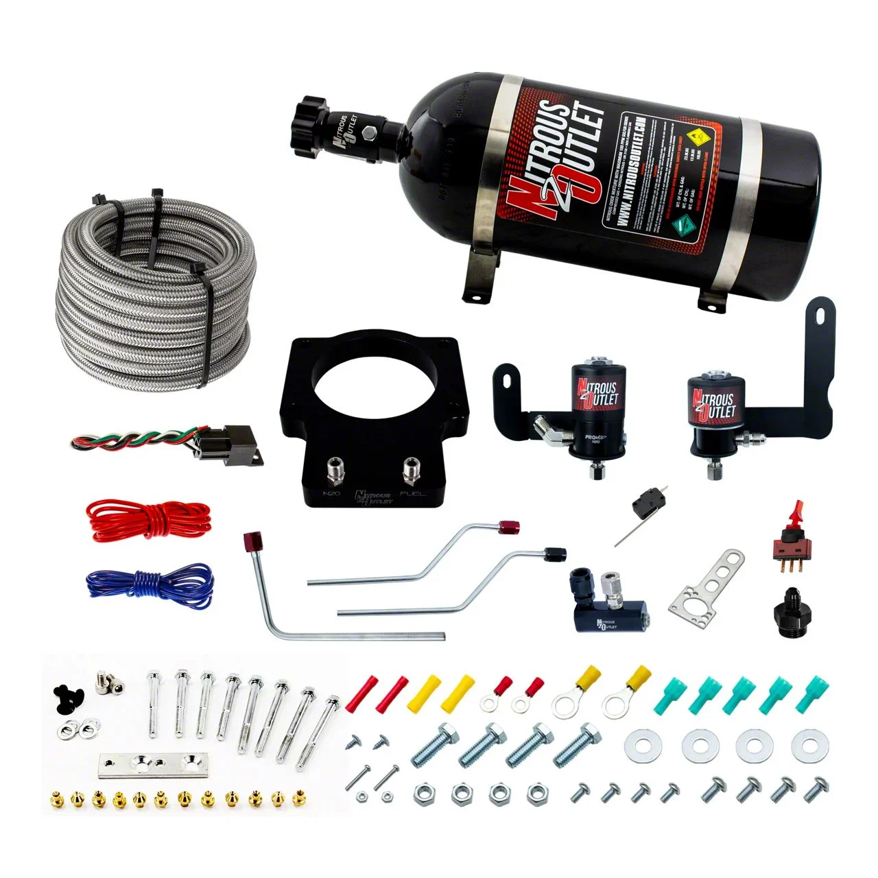 Nitrous Outlet 90mm FAST Intake Plate System; 10 lb. Bottle (05-13 Corvette C6 w/ 90mm FAST Intake Manifold)