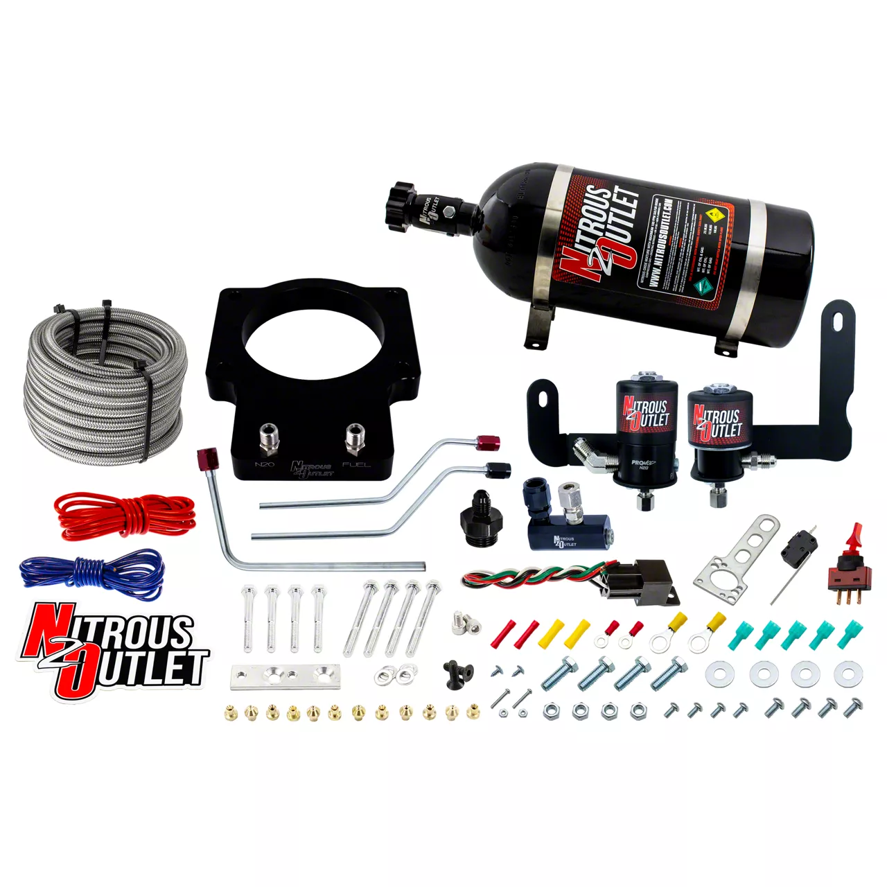 Nitrous Outlet 90mm Plate System; 10 lb. Bottle (05-07 6.0L Corvette C6 w/ 90mm Intake Manifold)