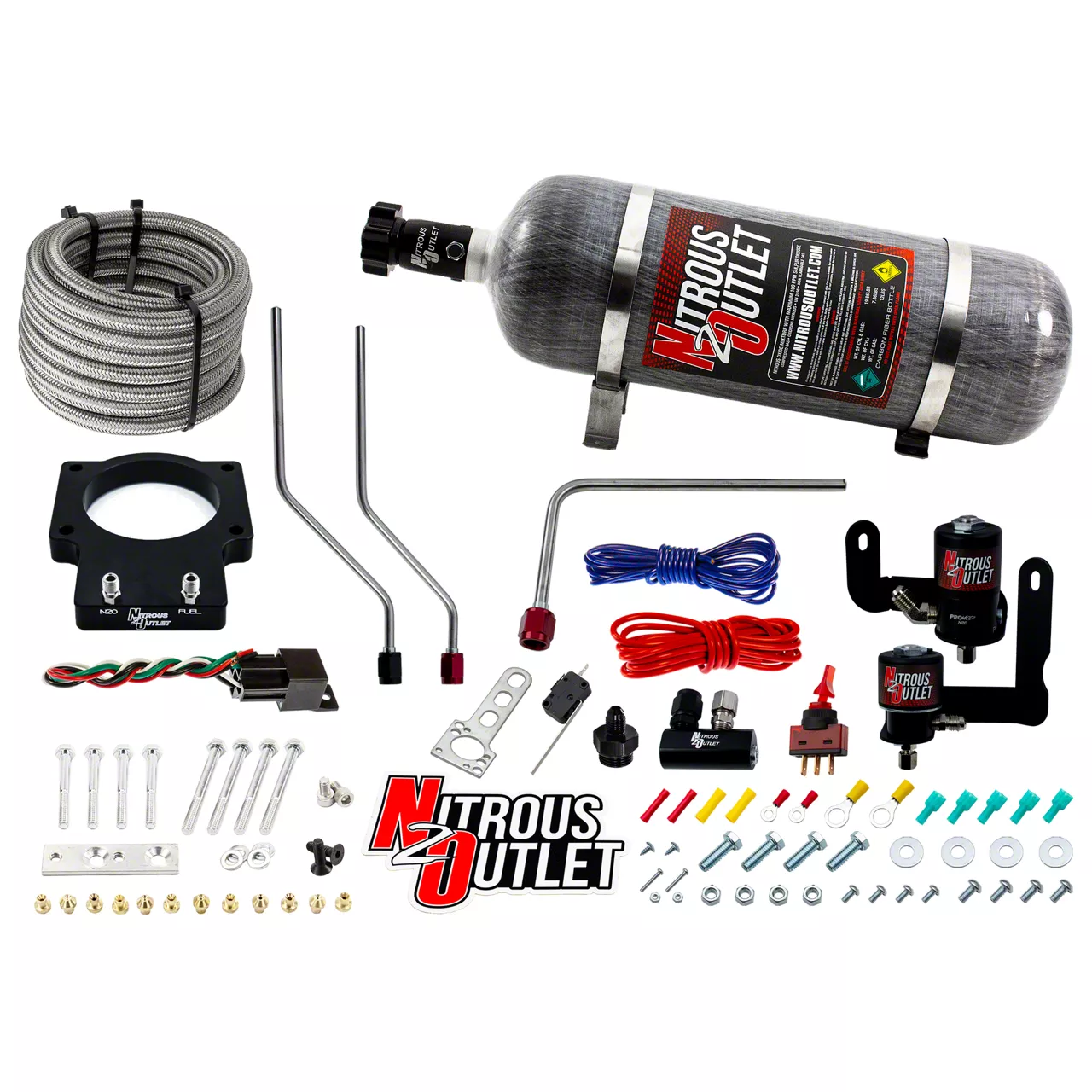 Nitrous Outlet 90mm Plate System; 12 lb. Bottle (08-13 6.2L Corvette C6 w/ 90mm Intake Manifold, Excluding ZR1)