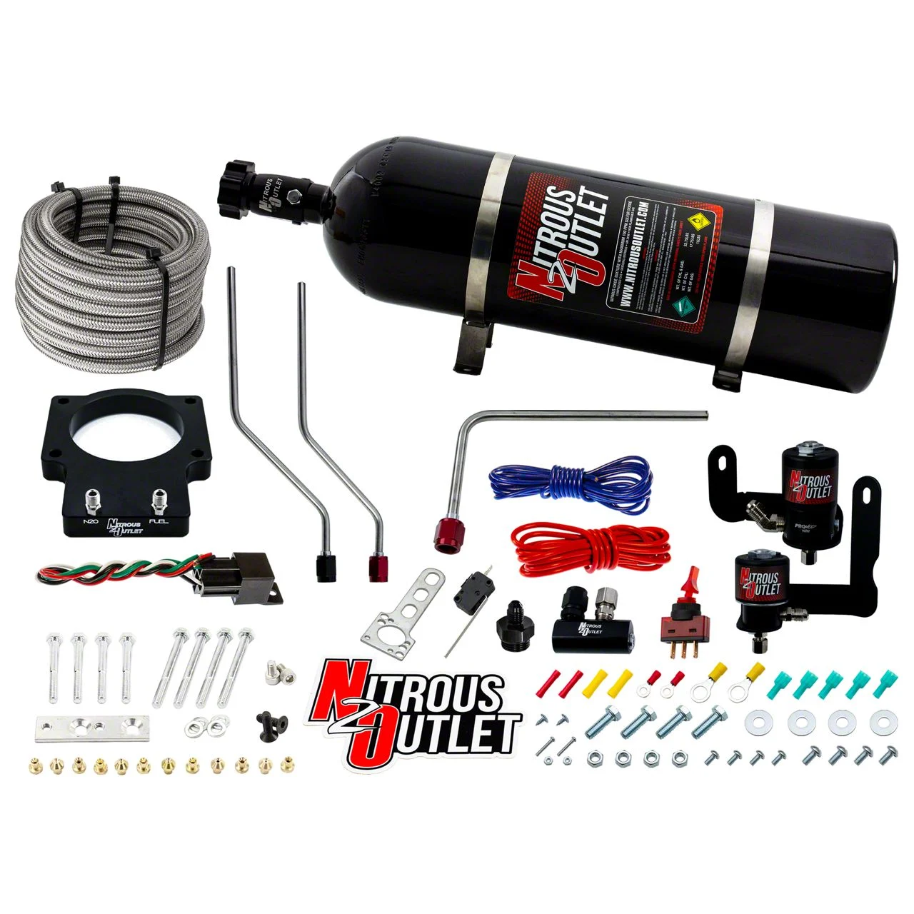 Nitrous Outlet 90mm Plate System; 15 lb. Bottle (08-13 6.2L Corvette C6 w/ 90mm Intake Manifold, Excluding ZR1)