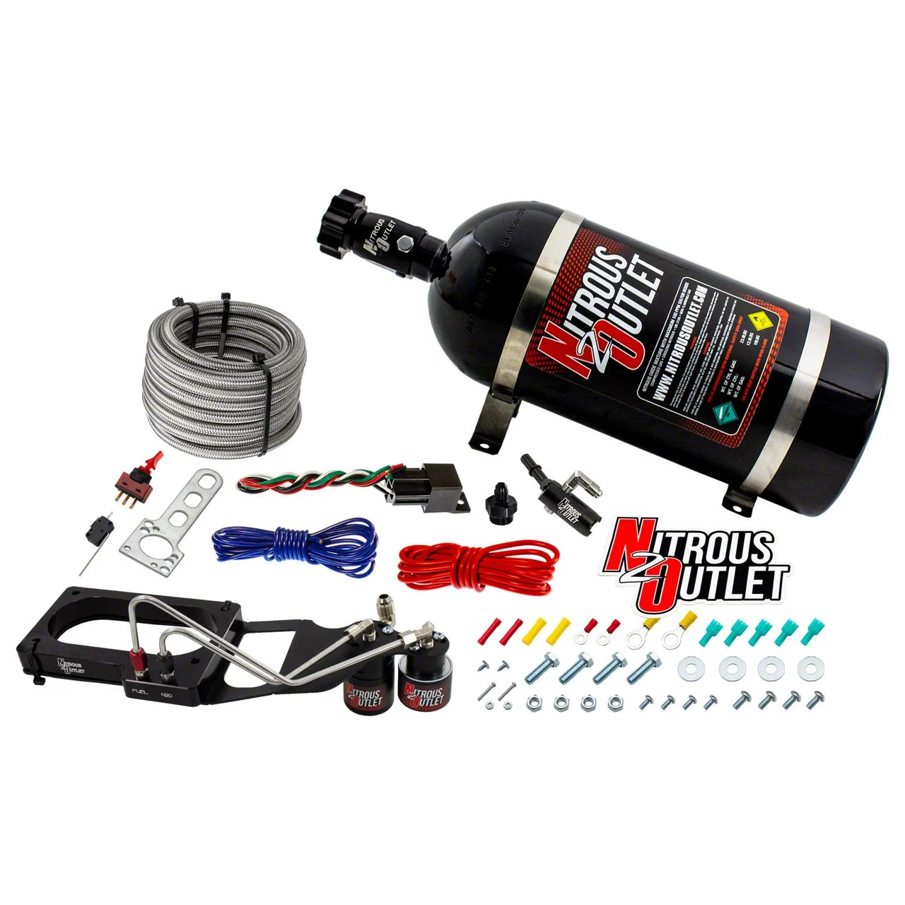 Nitrous Outlet Hardline Plate System; 10 lb. Bottle (07-14 Mustang GT500)