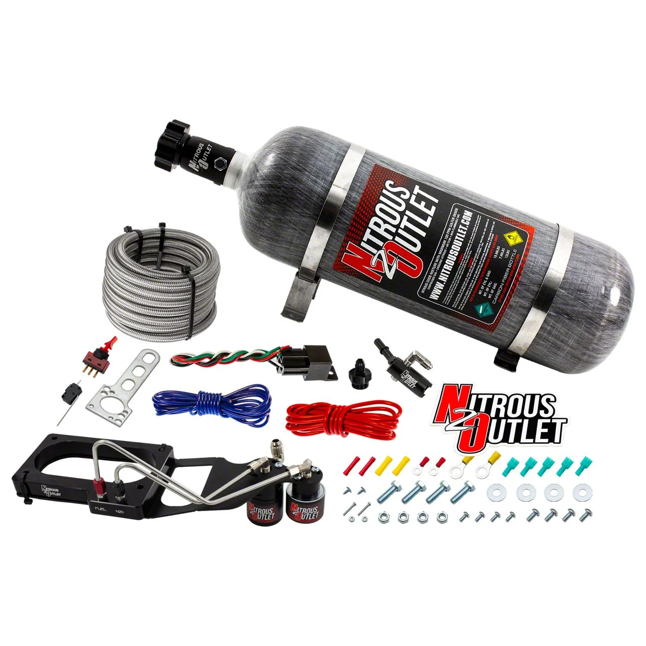 Nitrous Outlet Hardline Plate System; 12 lb. Bottle (07-14 Mustang GT500)