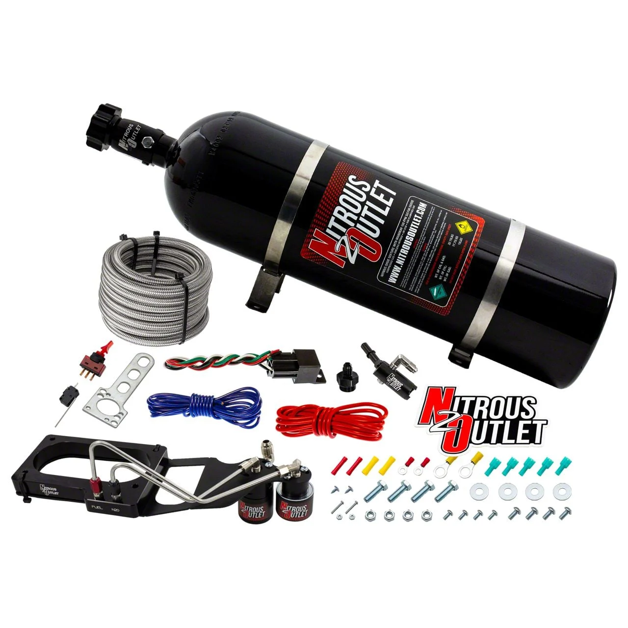 Nitrous Outlet Hardline Plate System; 15 lb. Bottle (07-14 Mustang GT500)