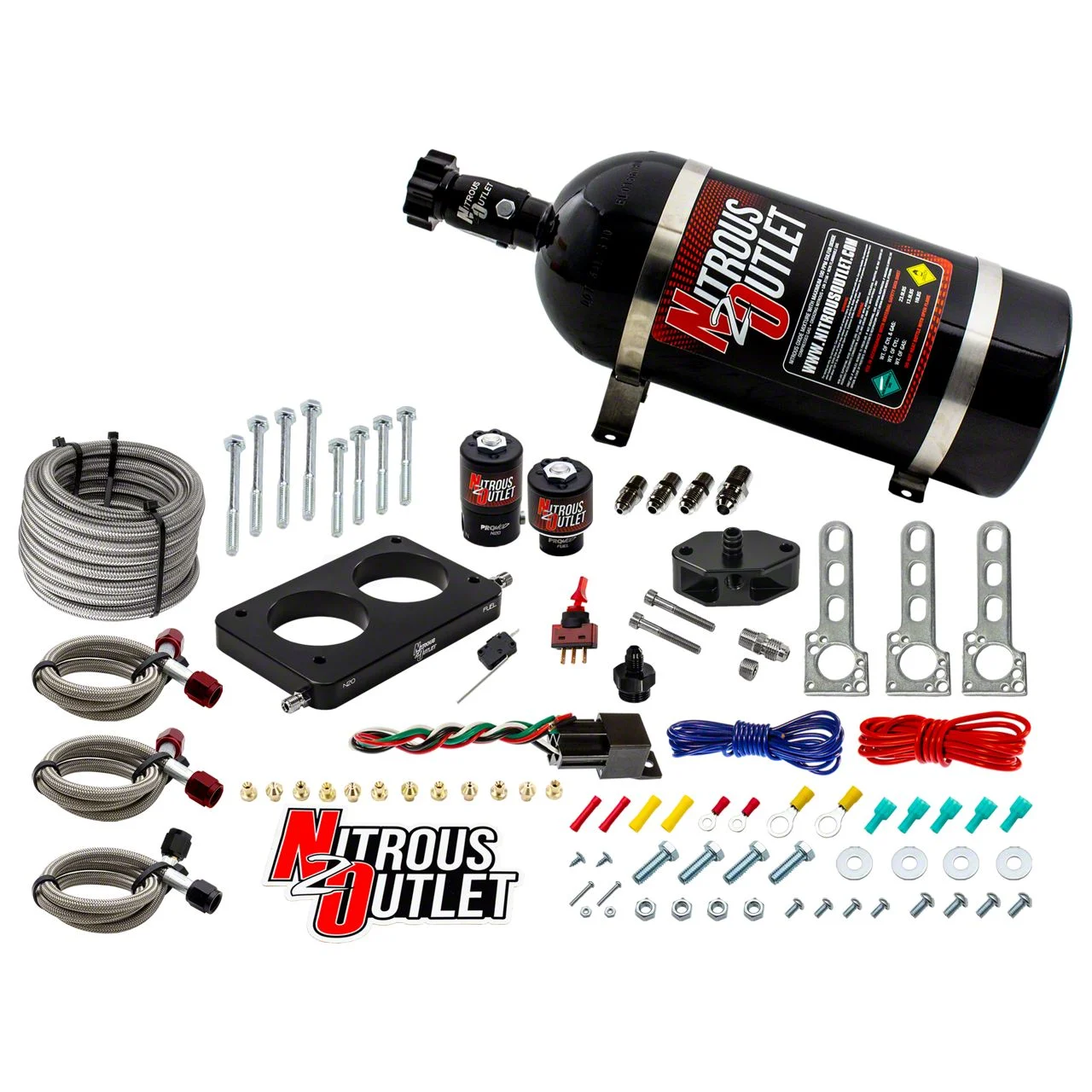 Nitrous Outlet Plate System; 10 lb. Bottle (05-10 Mustang GT)
