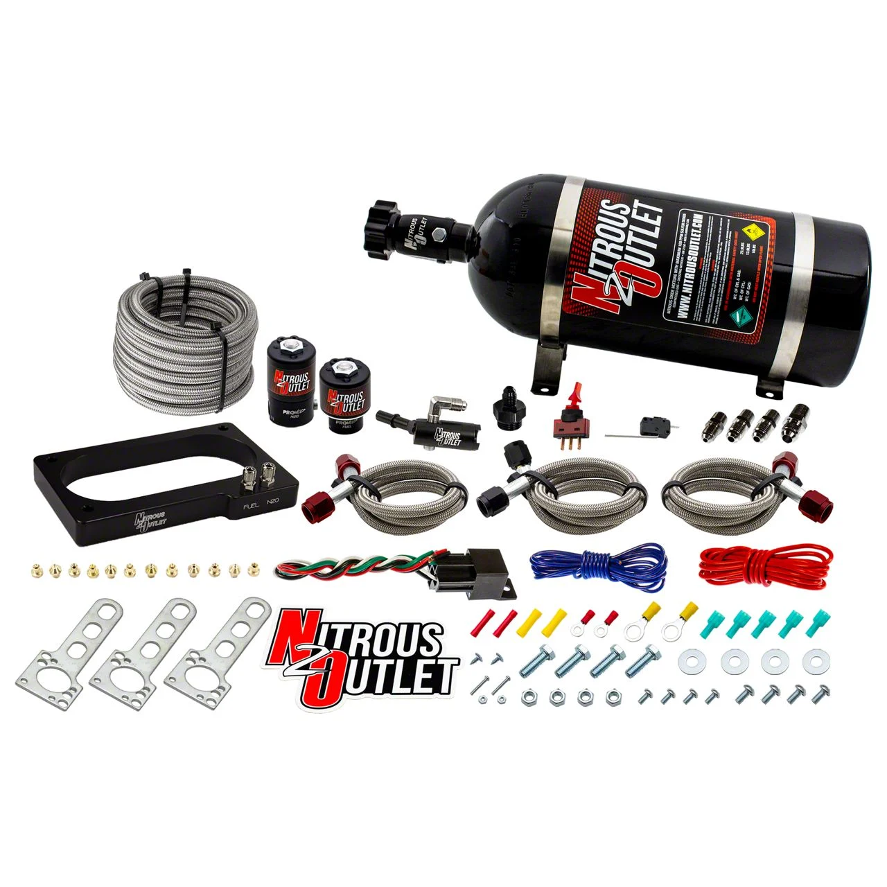 Nitrous Outlet Plate System; 10 lb. Bottle (07-14 Mustang GT500)