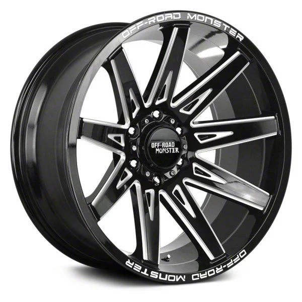 Off Road Monster M25 Gloss Black Milled 6-Lug Wheel; 22x12; -44mm Offset (15-20 Tahoe)