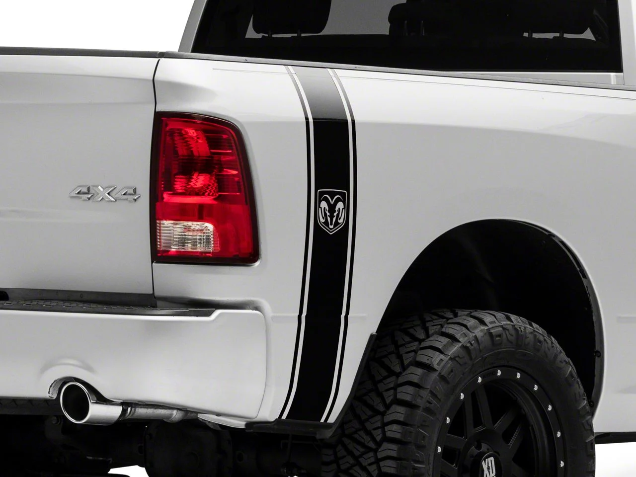 RAM Licensed by RedRock RAM Head Vertical Stripe; Gloss Black (02-18 RAM 1500)