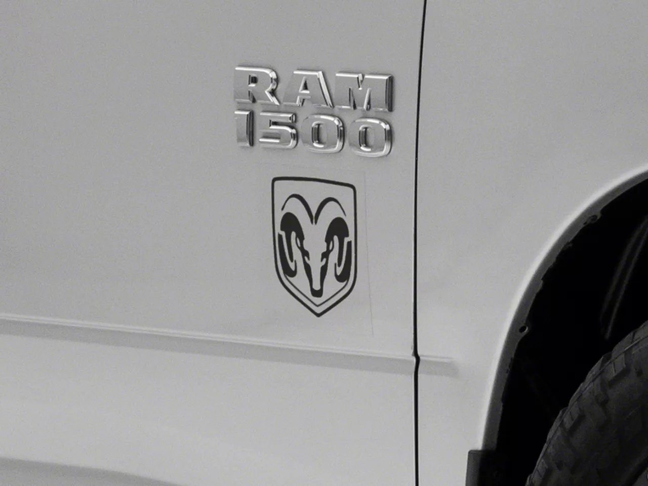 RAM Licensed by RedRock Small RAM Head Logo; Matte Black (02-18 RAM 1500)