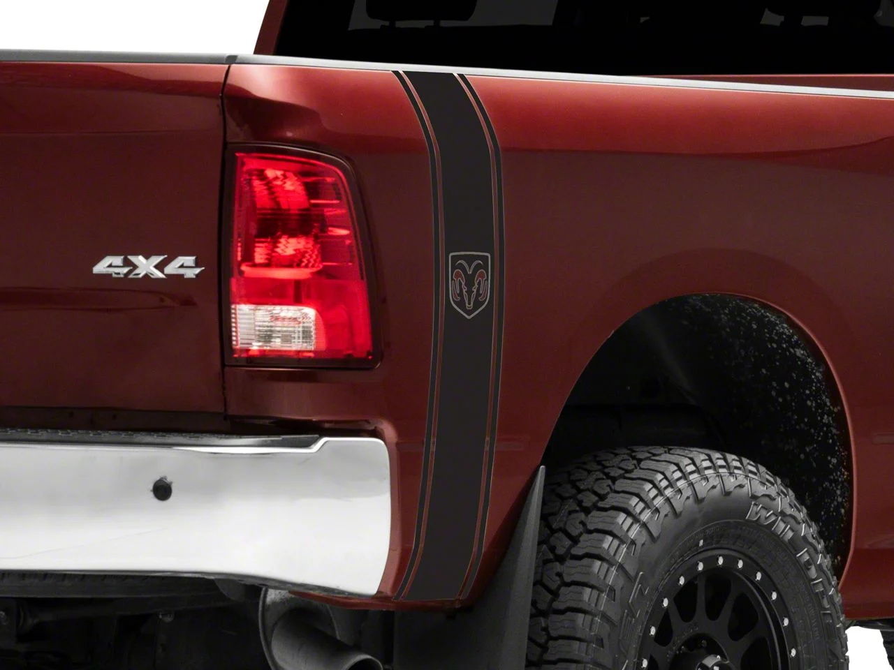 RAM Licensed by RedRock RAM Head Vertical Stripe; Matte Black (03-18 RAM 3500)