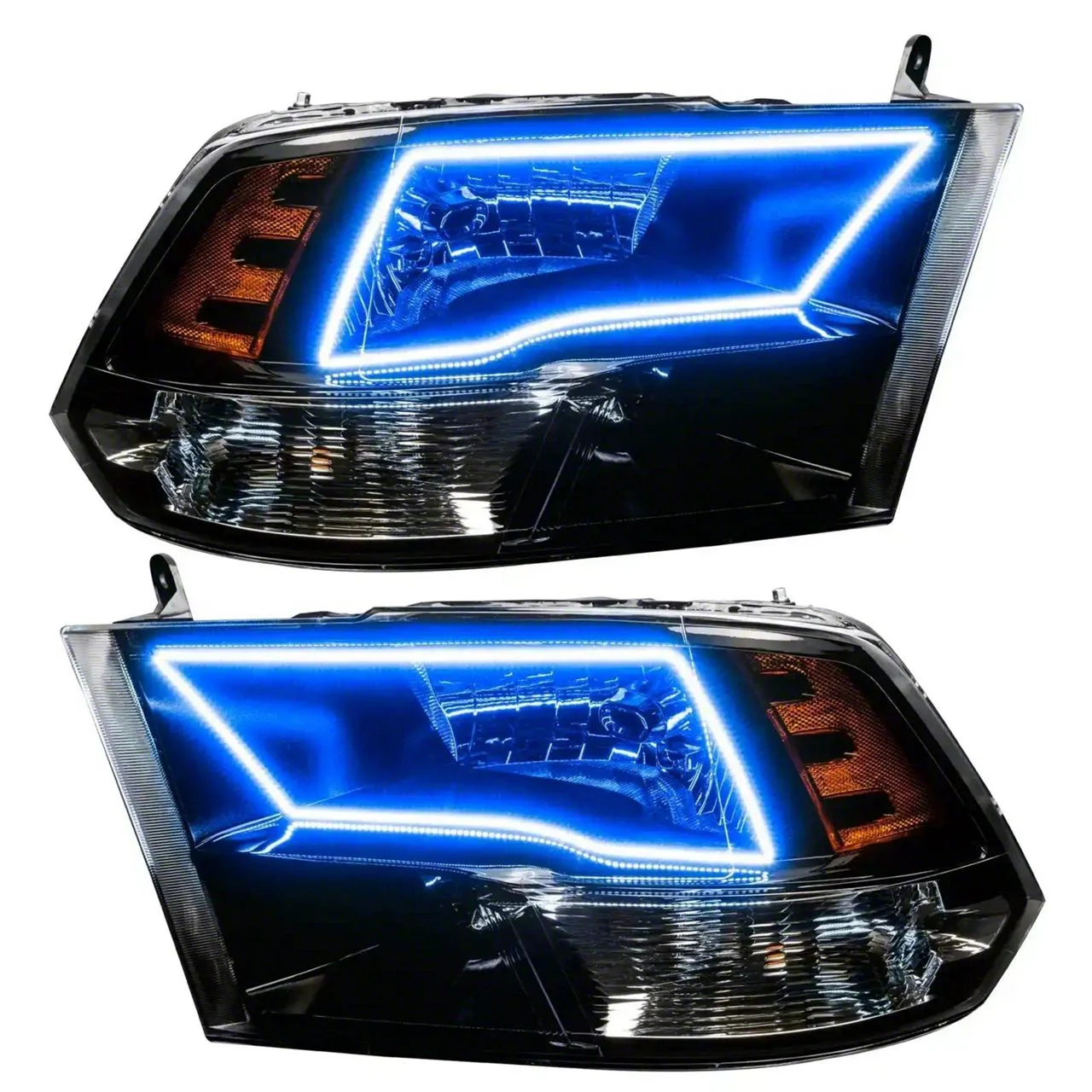 Oracle OE Style Quad Headlights with ColorSHIFT Switchback Halo (10-18 RAM 3500 w/ Factory Halogen Non-Projector Headlights)