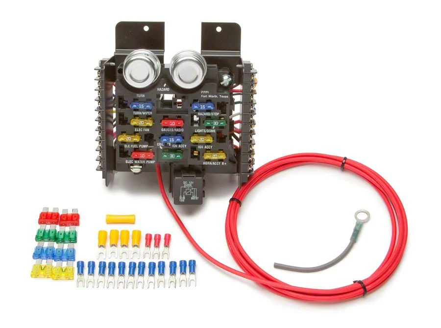 Race/Pro Street Pre-Wired Fuse Block; 16 Circuit (Universal; Some Adaptation May Be Required)