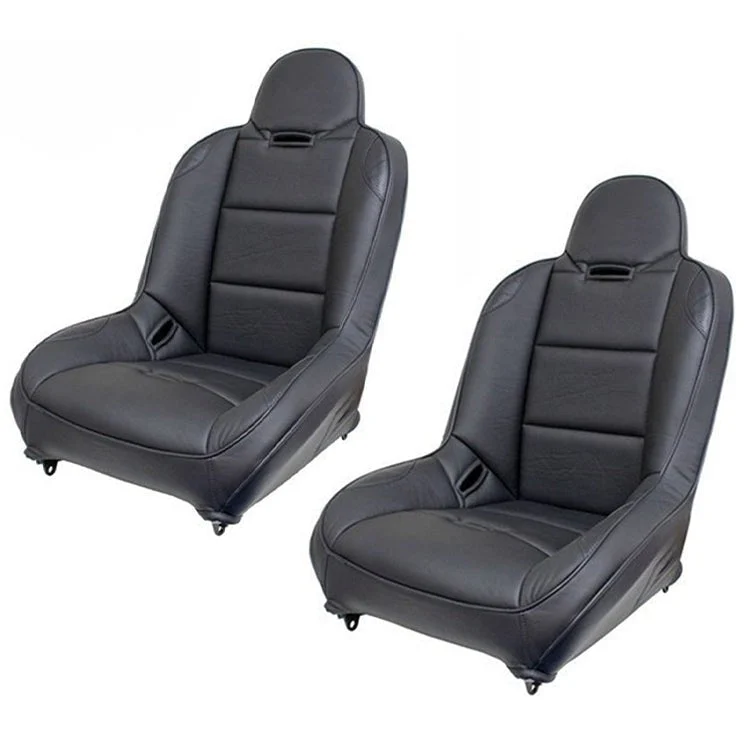 Pair - Empi 62-2777 Race Trim Suspension Hi-Back Seats-Black Vinyl/Carbon Vinyl