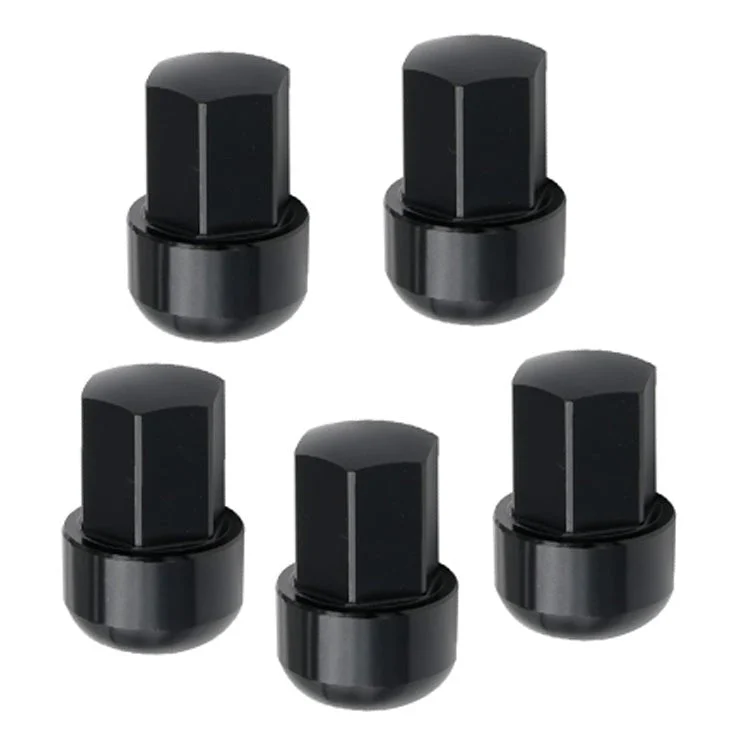 Porsche Alloy Lug Nut 14mm X 1.5 Thread Pitch, Tall Depth Black Finish, 5 Pack
