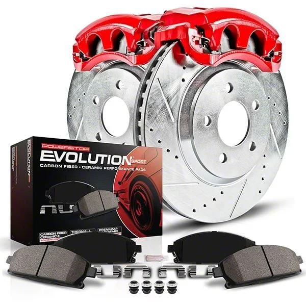 PowerStop Z23 Evolution Sport Brake Rotor, Pad and Caliper Kit; Front (14-19 Corvette C7 Stingray w/ J55 Brake Package)