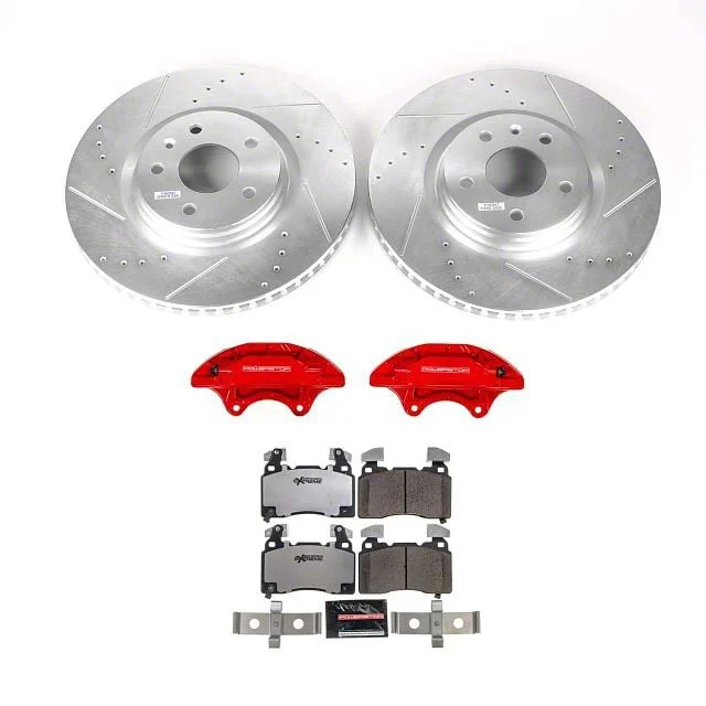PowerStop Z26 Street Warrior Brake Rotor, Pad and Caliper Kit; Front (14-19 Corvette C7 Stingray w/ J55 Brake Package)
