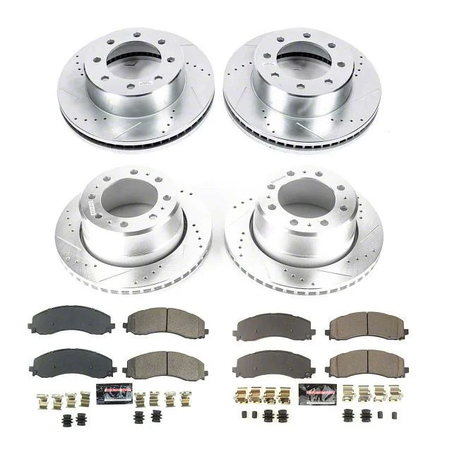 PowerStop Z23 Evolution Sport 8-Lug Brake Rotor and Pad Kit; Front and Rear (19-26 RAM 3500 SRW)