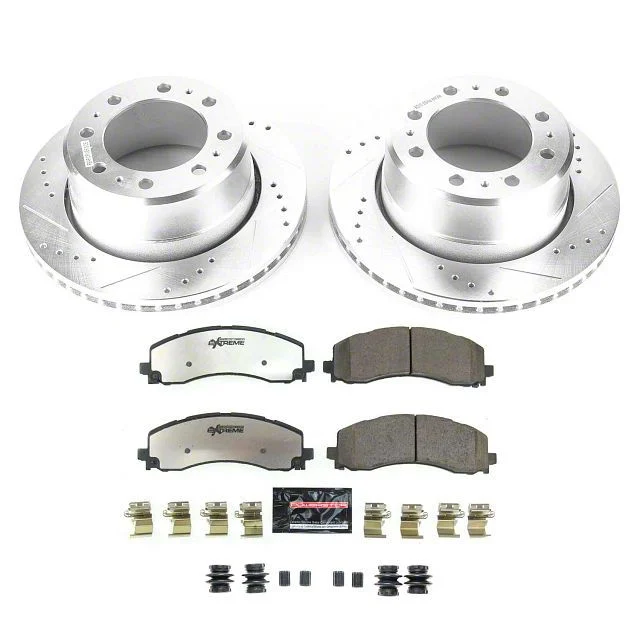 PowerStop Z36 Extreme Truck and Tow 8-Lug Brake Rotor and Pad Kit; Rear (19-26 RAM 3500 SRW)