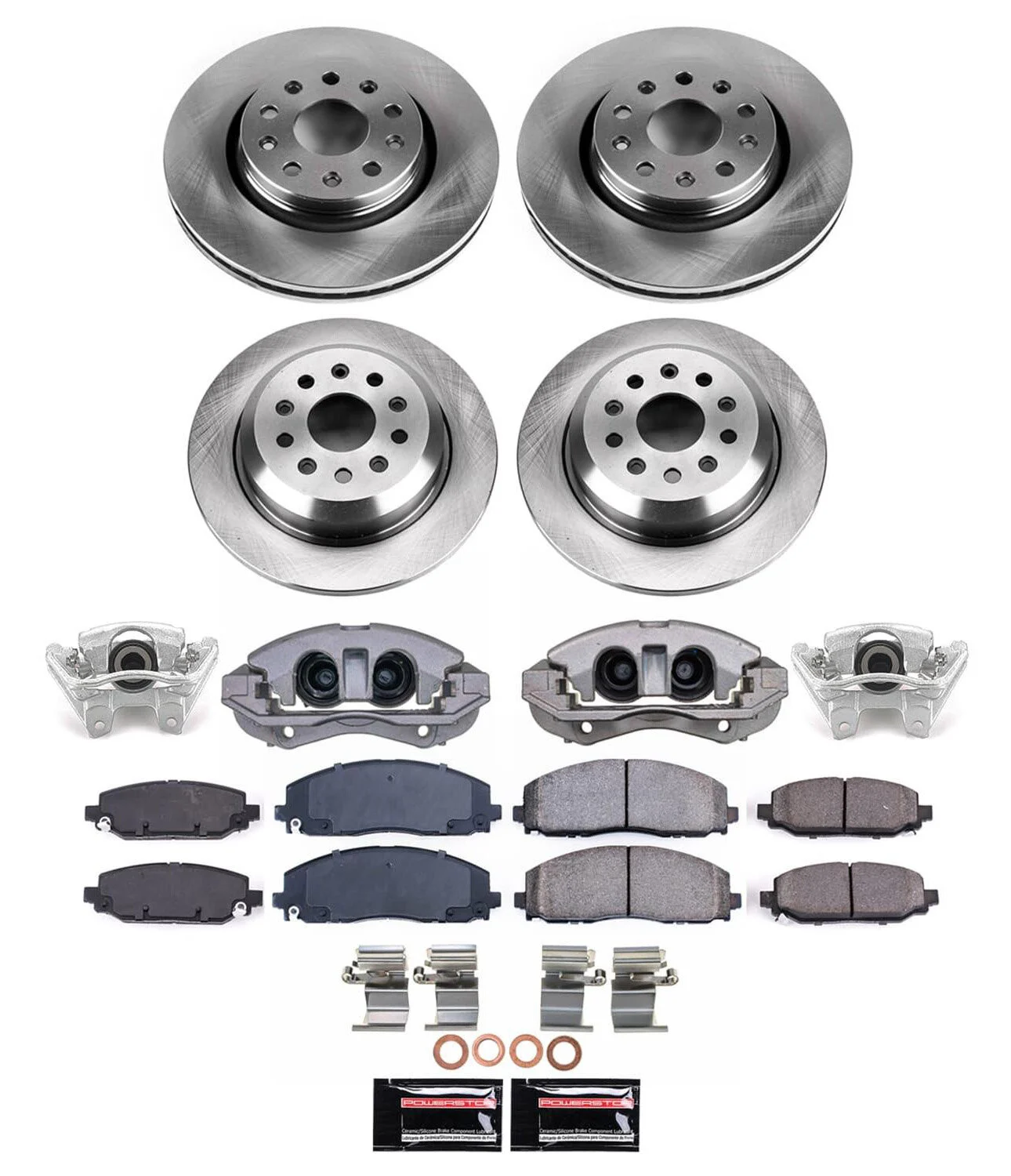 Power Stop KCOE7938A Z17 Stock Replacement Brake Kit with Calipers for 18-25 Jeep Wrangler JL Sahara or Rubicon