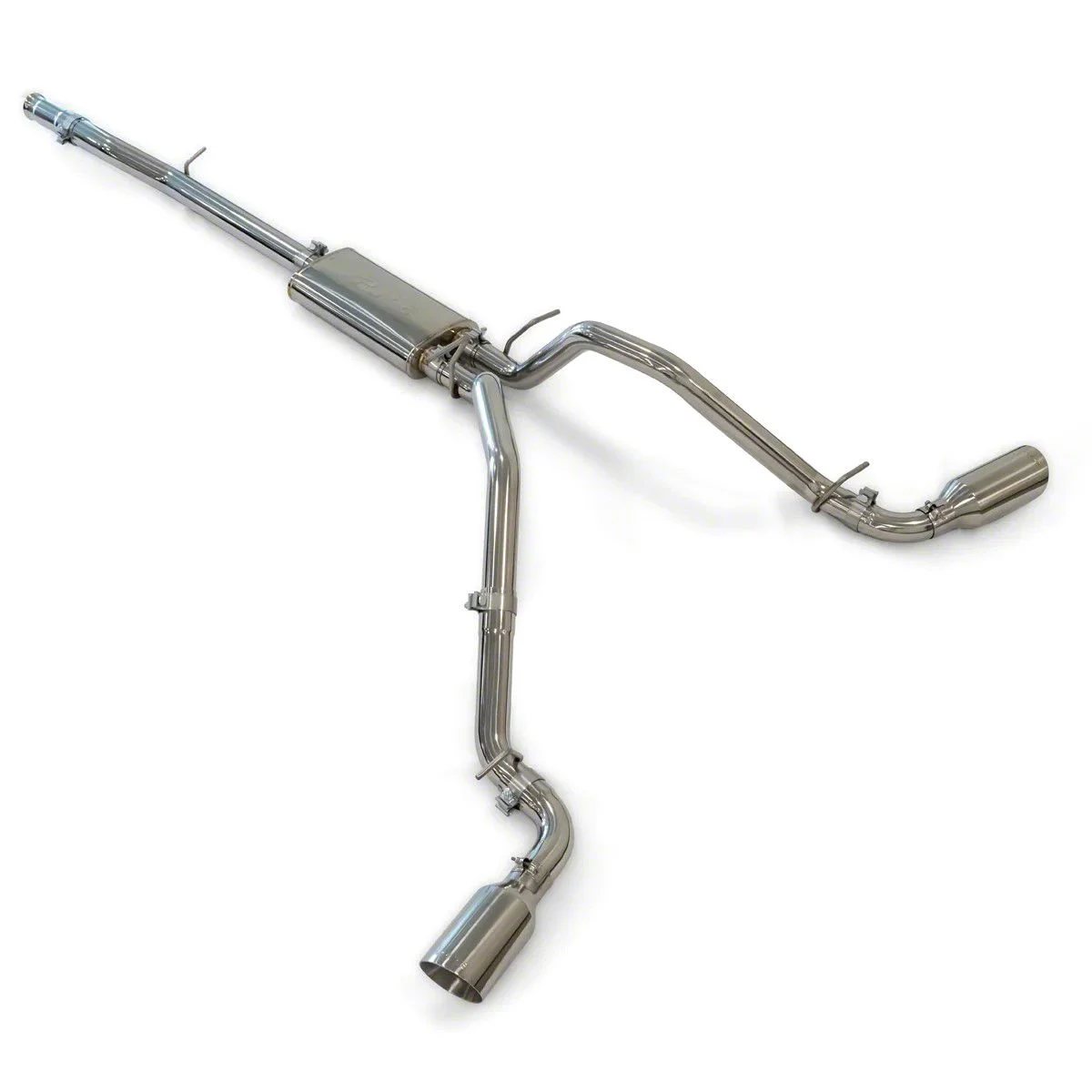 PPE Dual Exhaust System with Raw Tubes and Polished Tips; Side Exit (14-18 5.3L Sierra 1500)