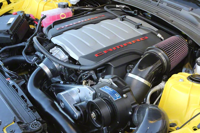 Procharger High Output Intercooled Supercharger Tuner Kit with Factory Airbox and P-1SC-1; Satin Finish (16-24 Camaro LT1, SS)