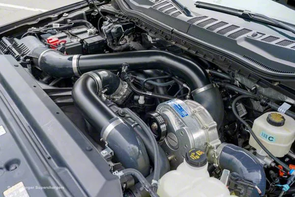 Procharger High Output Intercooled Supercharger Complete Kit with P-1SC-1; Satin Finish (20-22 7.3L F-250 Super Duty)