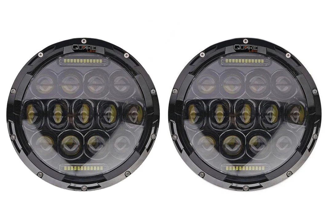 Quake LED  Tempest Series RGB 7" LED Headlight Kit for Jeep Wrangler JK, TJ & CJ in Black for Jeep Wrangler JK, TJ & CJ