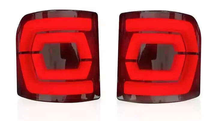 Race Sport Lighting RSJTTLC Flush Mount Double-C Style Plug N Play LED Tail Lights with Smoked Lens for 20-25 Jeep Gladiator JT