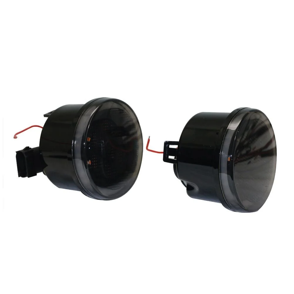 Race Sport Lighting JJKDRLH Turn Signal Amber LED Light Kit with White DRL Halo for 07-18 Jeep Wrangler JK