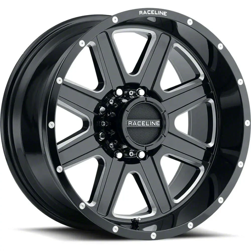 Raceline Hostage Gloss Black Milled 6-Lug Wheel; 20x10; -19mm Offset (07-13 Sierra 1500)