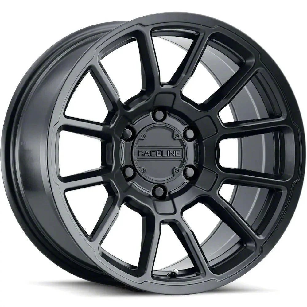 Raceline Gauge Satin Black 6-Lug Wheel; 18x9; 18mm Offset (14-18 Sierra 1500)