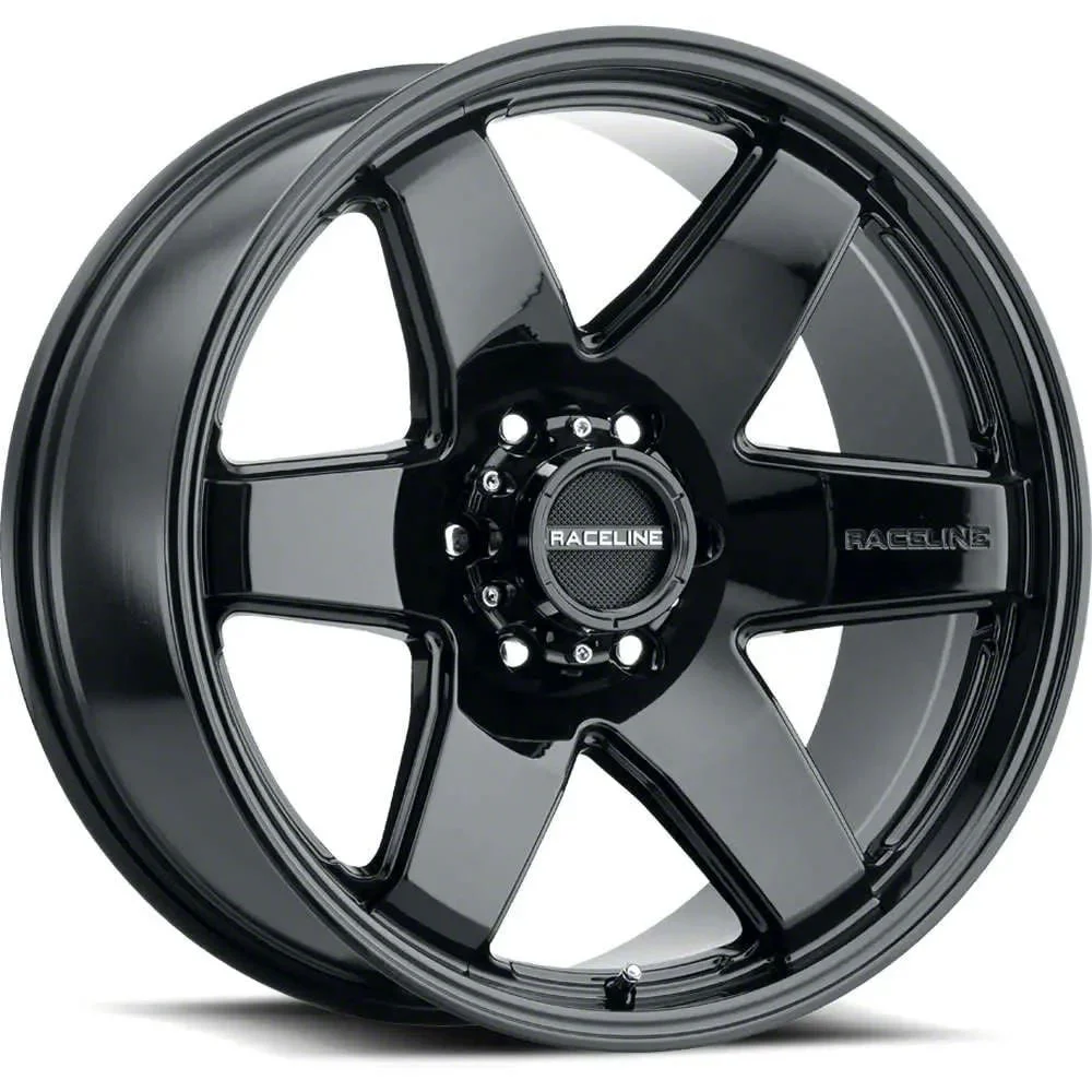 Raceline Addict Gloss Black 6-Lug Wheel; 18x9; -12mm Offset (14-18 Silverado 1500)