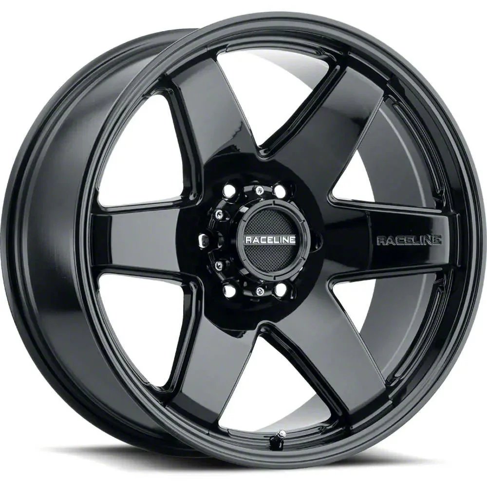 Raceline Addict Gloss Black 6-Lug Wheel; 20x9; -12mm Offset (19-26 Silverado 1500)