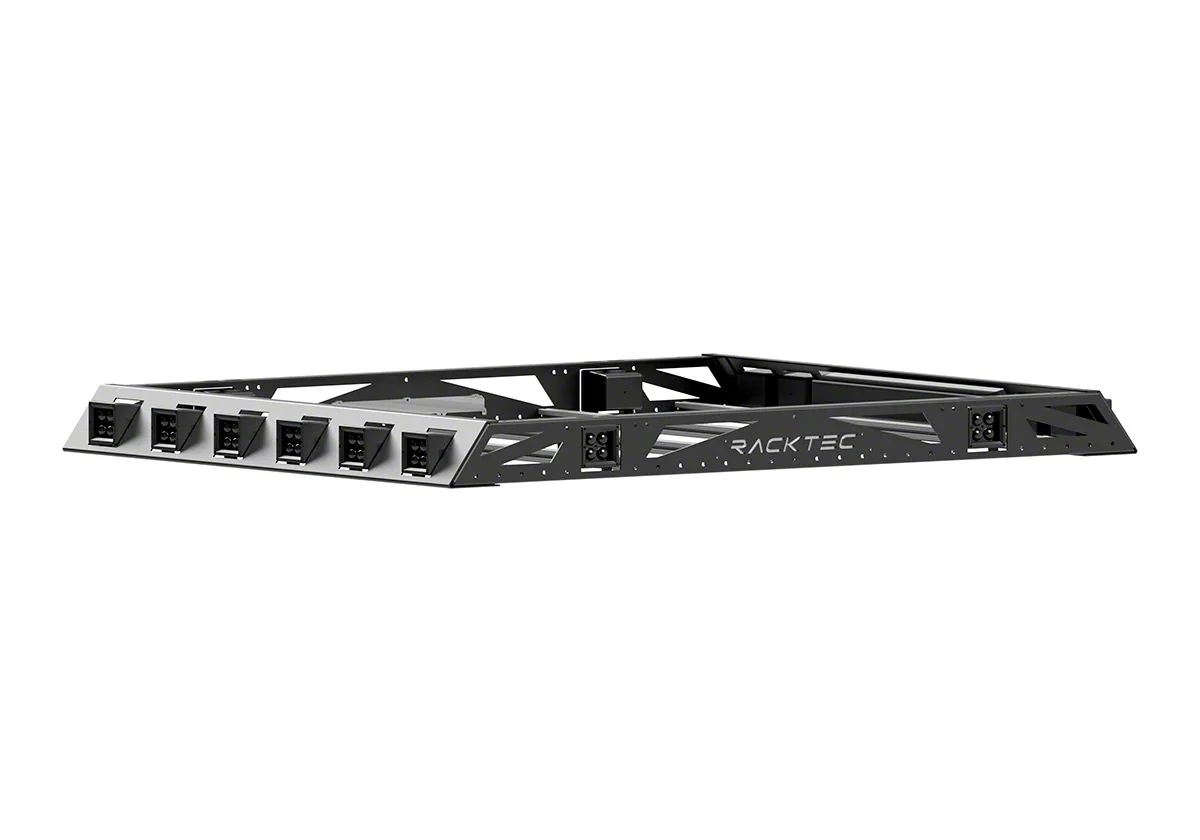 RACKTEC Tanto Series Roof Rack with Four 3-Inch Pod Light Rear Cutouts (19-26 Sierra 1500 Crew Cab)