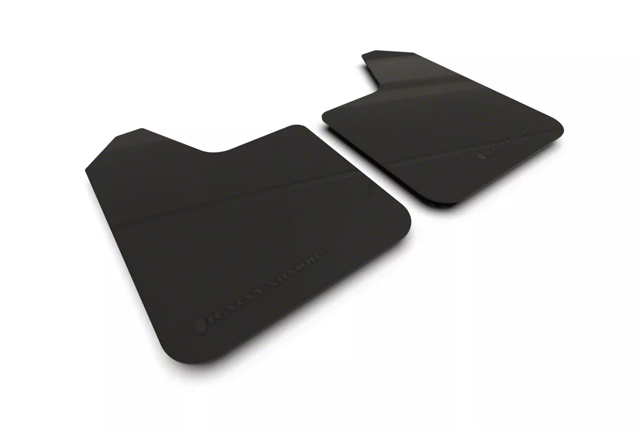 Rally Armor Universal UR Black Mud Flaps with Metallic Black Logo; Front or Rear (Universal; Some Adaptation May Be Required)