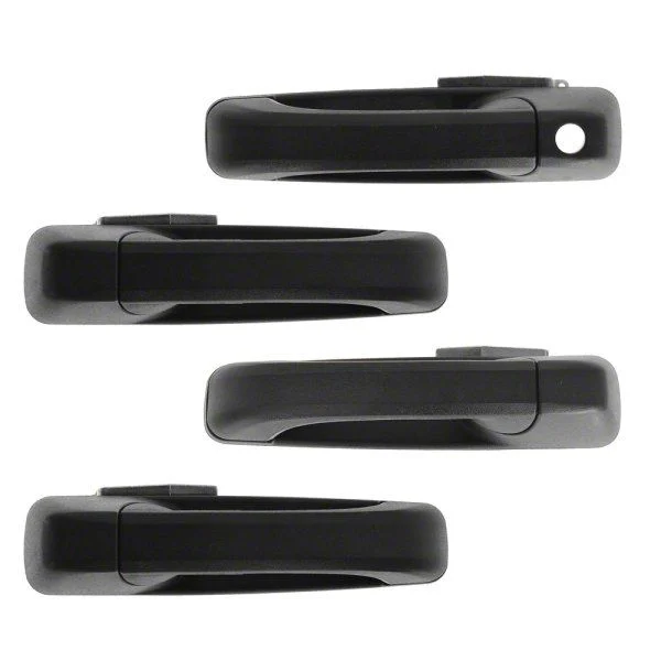 Exterior Door Handles; Front and Rear; Textured Black (09-18 RAM 1500 Crew Cab)