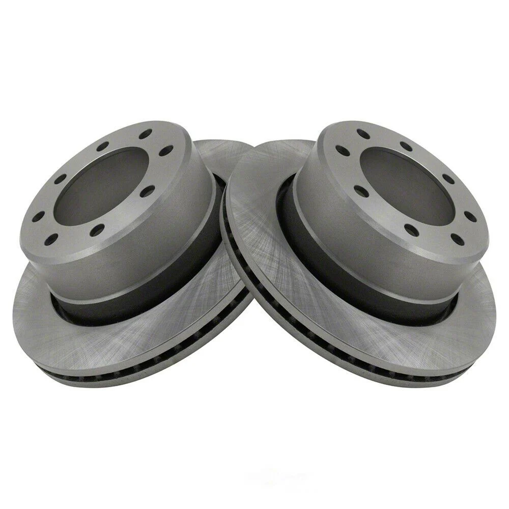 Plain Vented 8-Lug Rotors; Rear Pair (2012 RAM 1500 Tradesman HD)