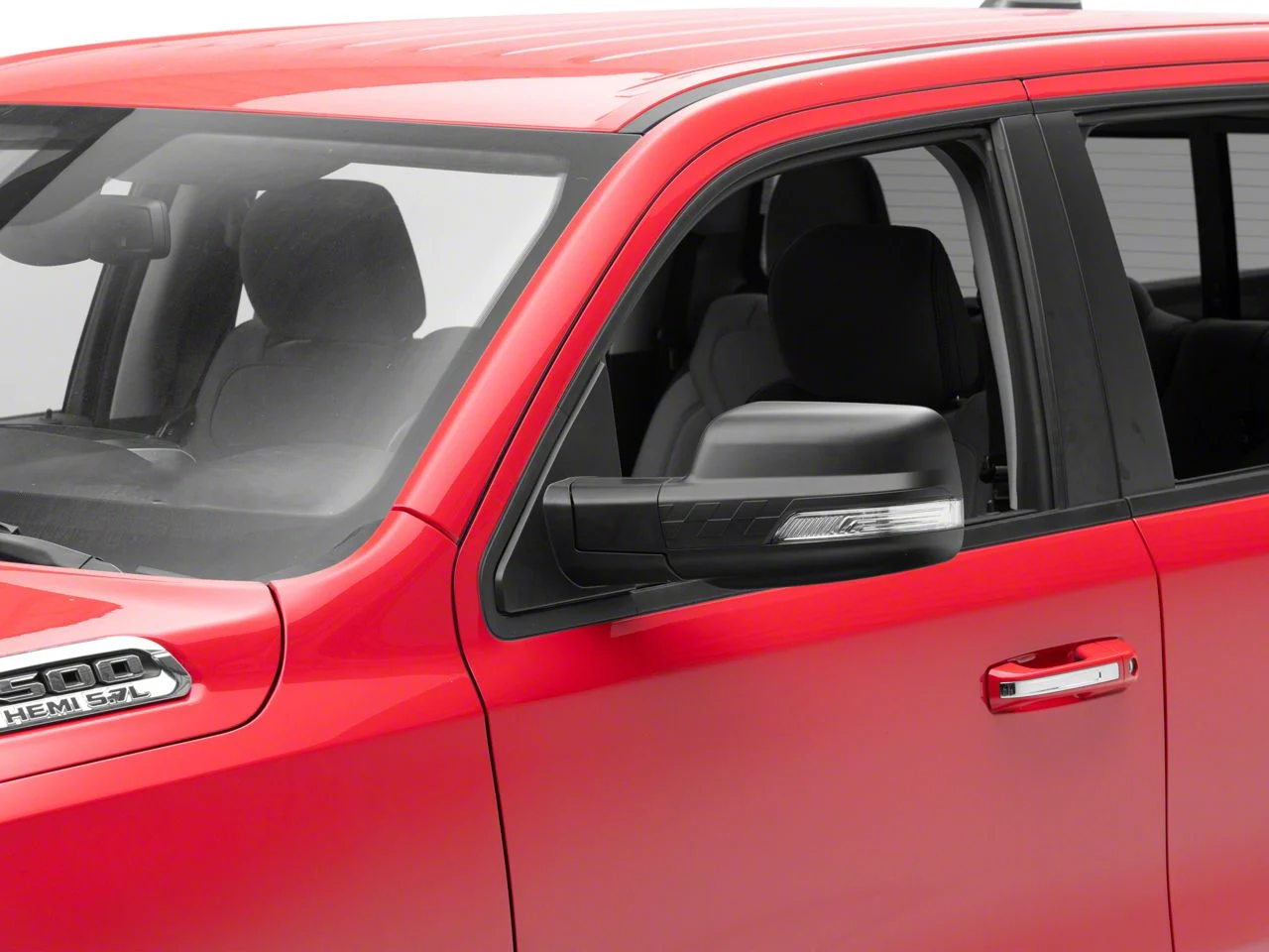 Powered Heated Power Folding Mirror with Puddle Light, Temperature Sensor and Turn Signal; Textured Black; Driver Side (19-26 RAM 1500)