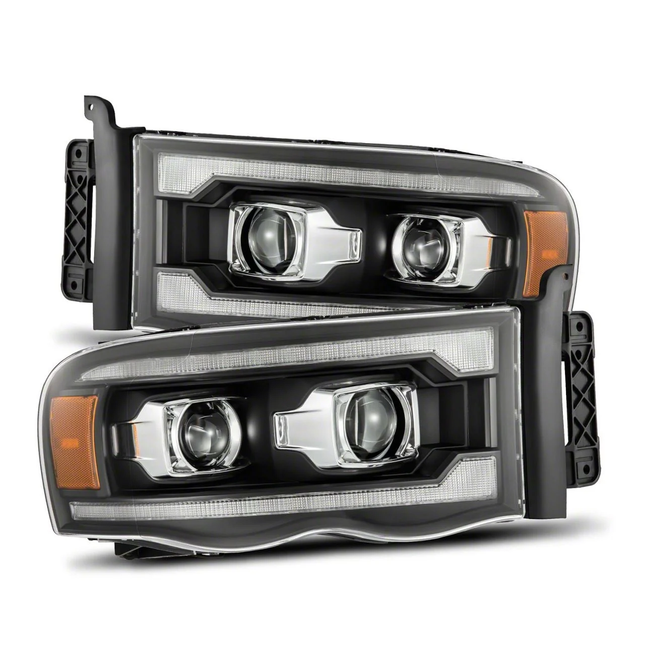 AlphaRex PRO-Series Projector Headlights; Black Housing; Clear Lens (03-05 RAM 2500)