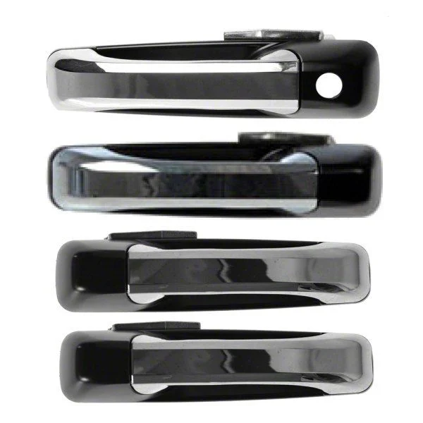 Exterior Door Handles; Front and Rear; Chrome and Black (10-18 RAM 3500 Crew Cab)