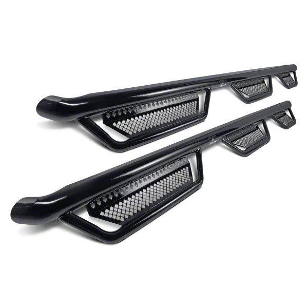 Ranch Hand Legend Series 6-Step Wheel to Wheel Side Step Bars; Gloss Black (17-19 6.6L Duramax Sierra 3500 HD Double Cab w/ 8-Foot Long Box)