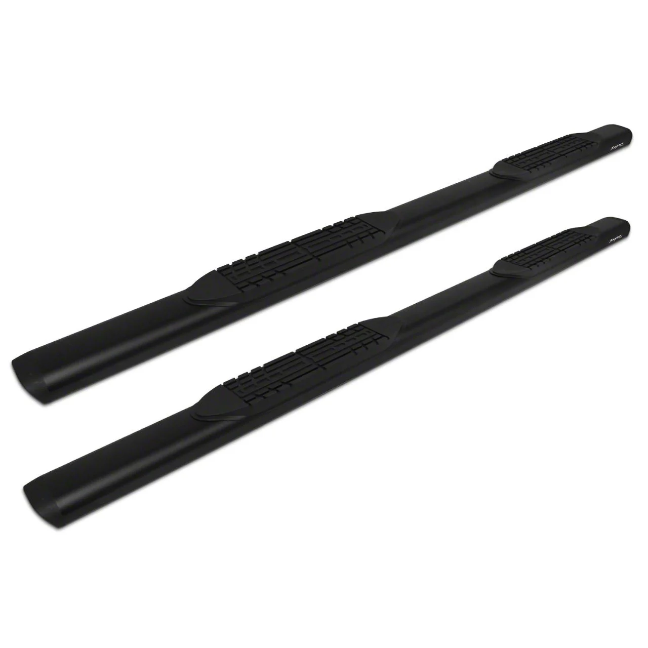 Raptor Series 5-Inch Oval Style Slide Track Running Boards; Black Textured (07-19 Sierra 3500 HD Regular Cab)